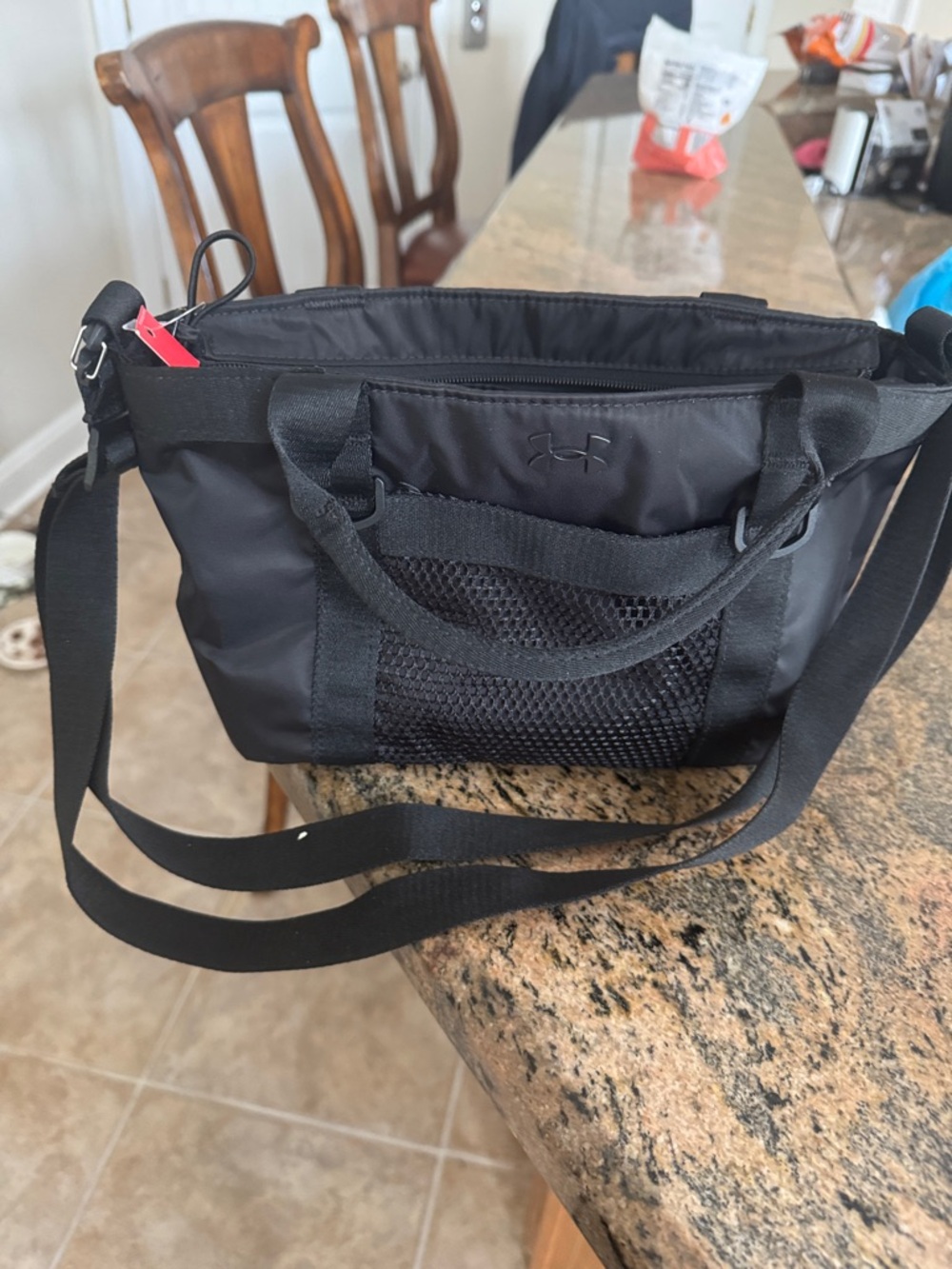 Under Armour Black Compact Nylon Tote with Front Mesh Pocket - Picture 5 of 5